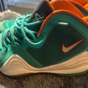 Nike Kids Turquoise and Orange Sneakers